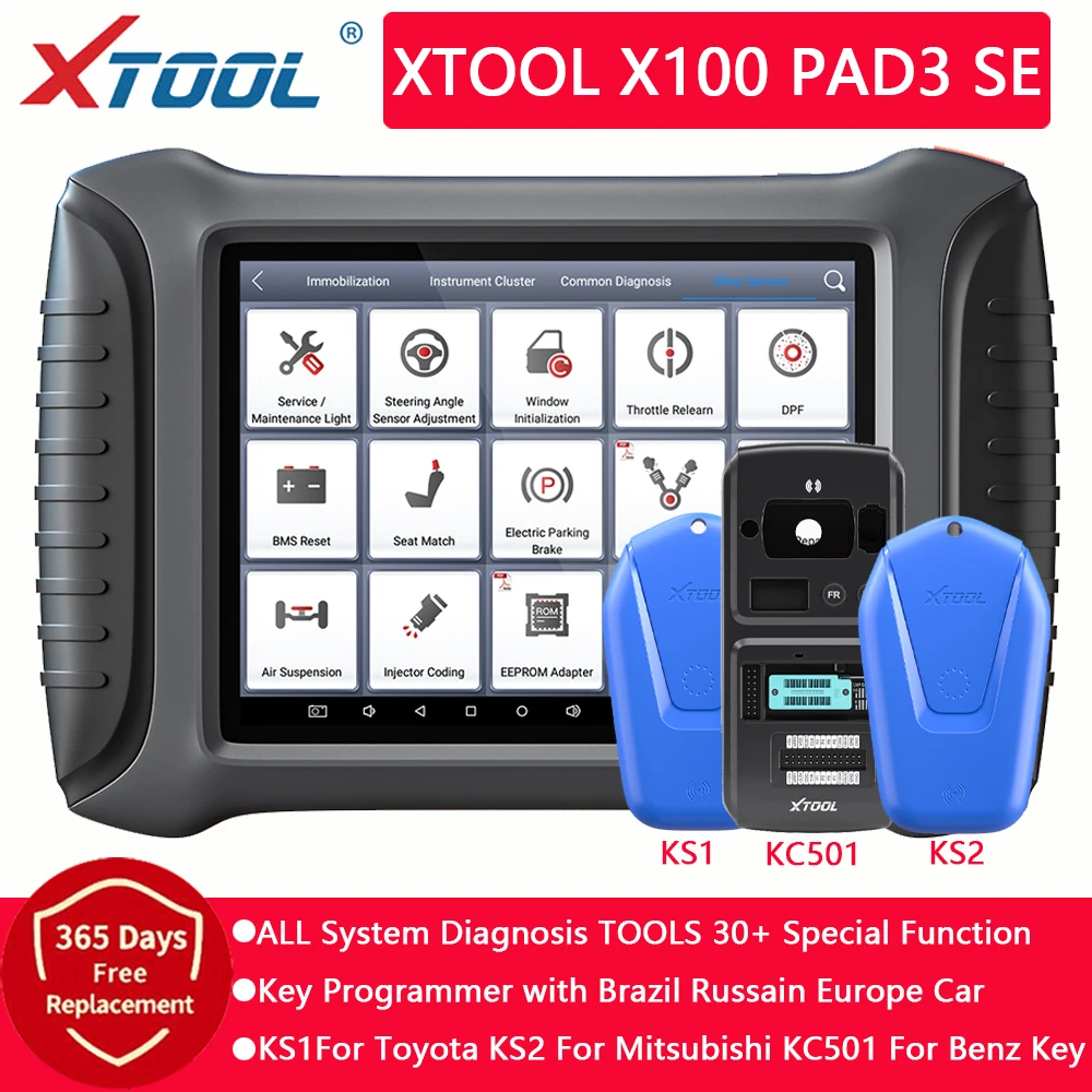 

Xtool X100 Pad3 SE With KS1 KS2 KC501 Auto Key Programmer X100 Pad Elite Diagnostic Programming Tool Support All Key Lost