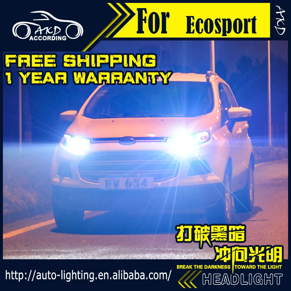 AKD автостайлинг фары в сборе для Ford Ecosport светодиодный ные 2014 сонар DRL H7 D2H Hid опция