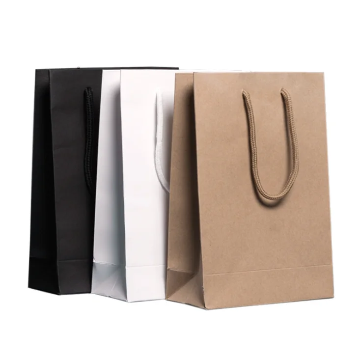 

5pcs Kraft Paper Gift Bag Packaging with Handle Wedding Favors for Guests Baby Shower Party Decoration Supplies Shopping Bag