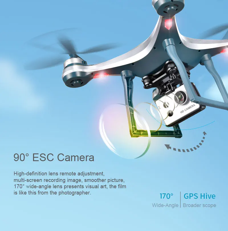 K10 Дрон с GPS Камера Hd Rc вертолет Квадрокоптер Follow Me(следуй за мной одним нажатием кнопки возврата длинные Срок службы батареи низкая Мощность и функцией автоматического возврата