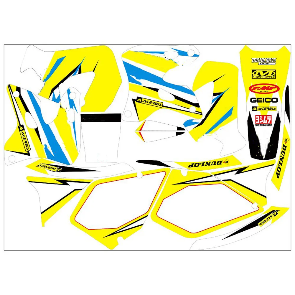 Free custom numbers name For suzuki 250 RMX 1996 Graphics 3M Stickers Decals RMX250S 1997 1998 1999 2000 | Автомобили и мотоциклы
