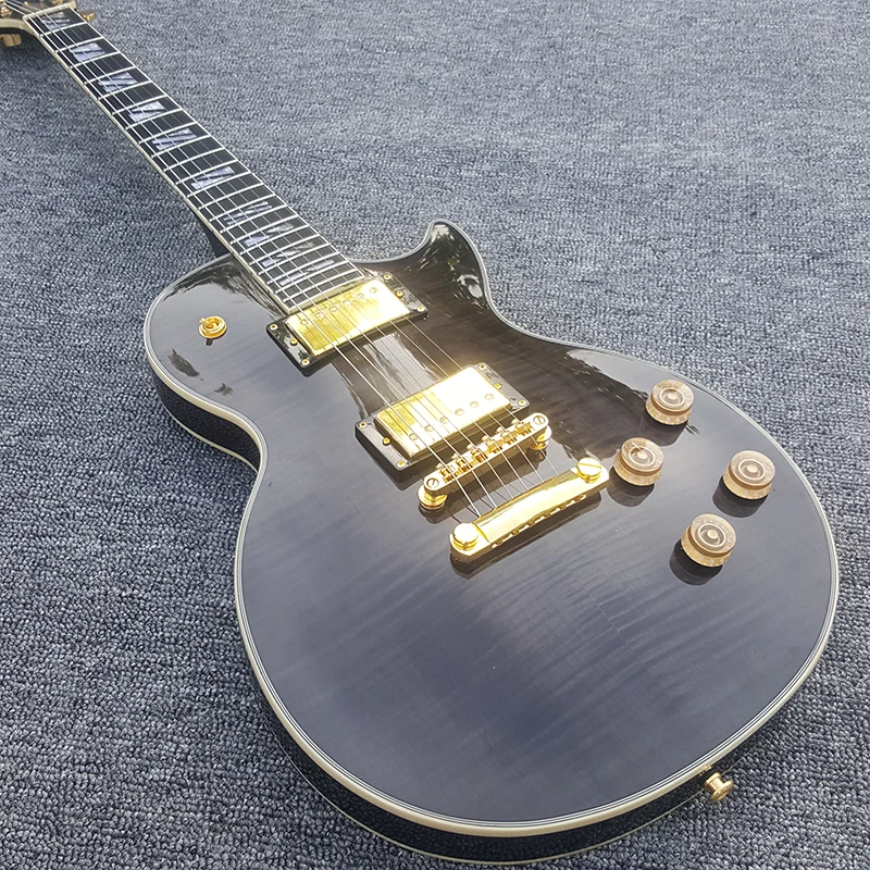 

Электрогитара с 6 струнами, магазин под заказ, ксилофон с персиковым сердечником и фингерборд с розами, черная яркая краска, бесплатная дост...