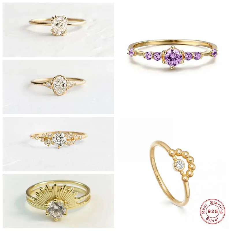 Aide реальные 925 стерлингового серебра с украшениями в виде кристаллов золото Цвет