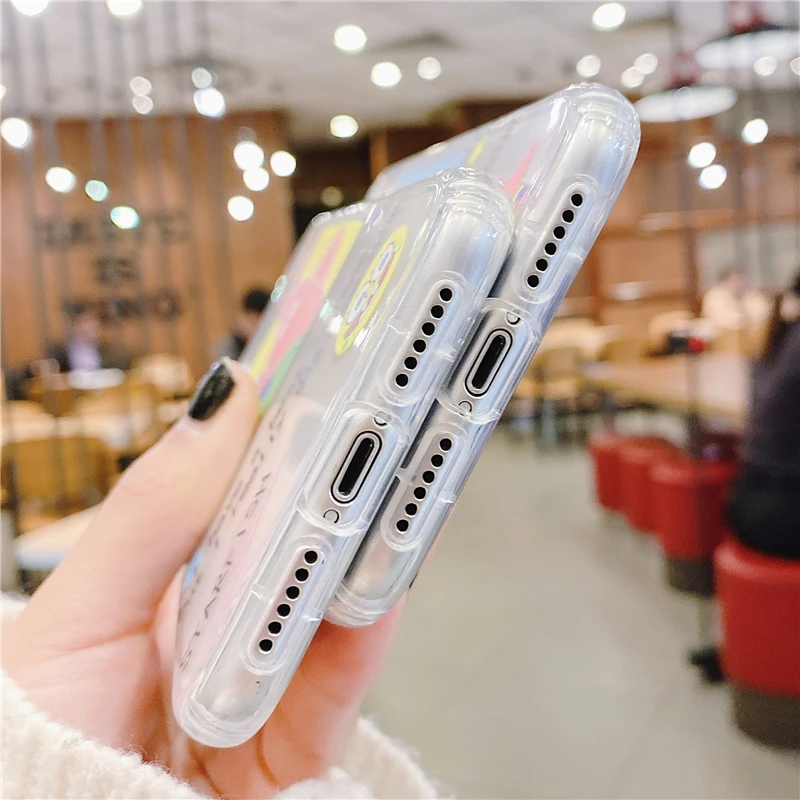 ТПУ прозрачный чехол для телефона с мультяшным граффити iphone 11 11pro max XS MAX X XR 8 6s 6 7 plus