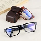 Портативные складные очки для чтения с футляром, Компактные мини-очки для женщин и мужчин, пресбиопические очки с защитой от синего света, с диоптриями + 1,0  4,0