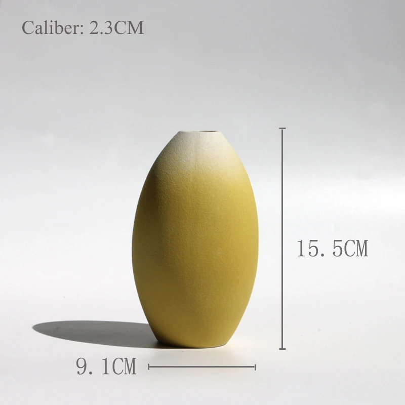 A4-Yellow Оригинальность ваза для украшения интерьера современные измельченные керамические вазы настольная керамическая ваза, домашний декор синий и желтый - Цвет: A4-Yellow