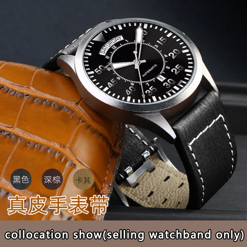 For Hamilton Khaki aviation Watch H77616533 H70615733 Watch Strap Genuine Leather jazz field Men WatchBand 20 22 Military Style