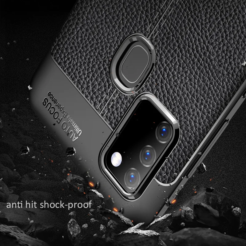 KEYSION ударопрочный чехол для Samsung Galaxy A21S роскошный кожаный мягкий силиконовый