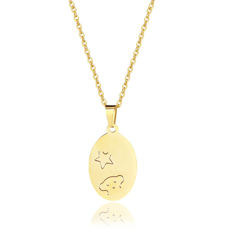 

Stainless Steel Fashion Bear Charm Pendant Necklaces For Women Gift Star Gold Color Chain Necklace Jewelry Wholesale