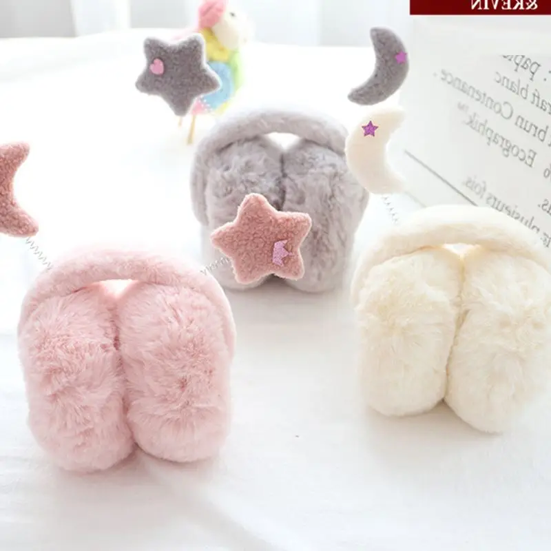 

2018 Cute Cartoon Winter Women Earmuffs FOLDING Warmer Plush Plain Earmuffs For Girl Christmas Gifts AD0729
