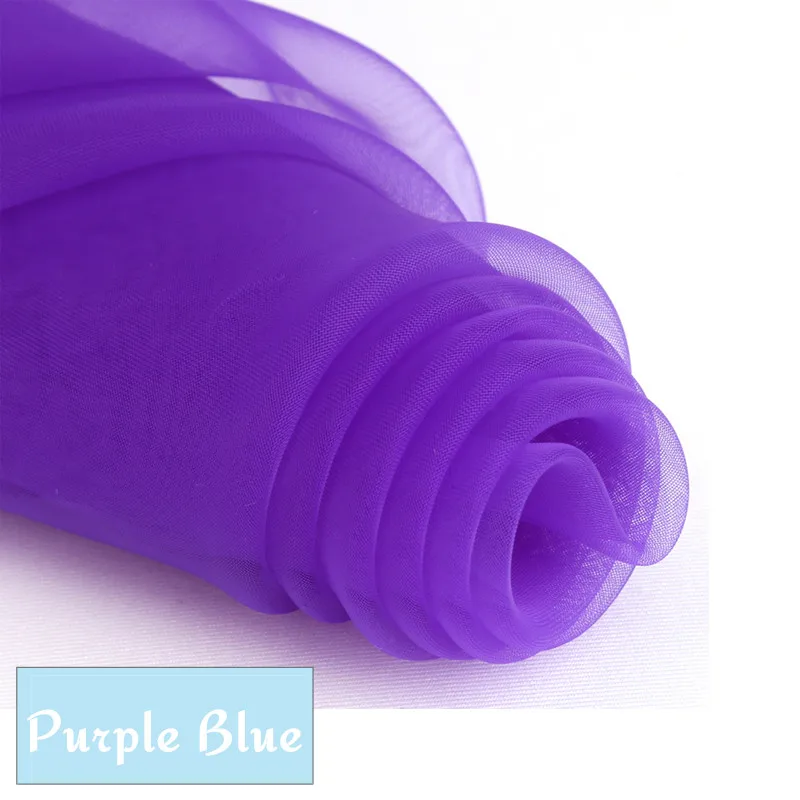 Purple Blue 75 см/1 метр Eugene марлевая ткань черно-белая свадебная марлевая сетка Прозрачный жесткий газ, кружево, ткань шифон ткань - Цвет: Purple Blue