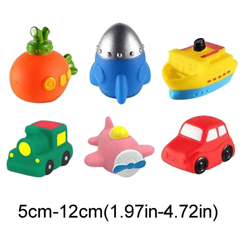 

6pcs/set Simulation Mini Car Boat Aircraft Baby Bath Touch-sensitive LED Light-up Toy Kids Swimming Shower Bathroom Toy
