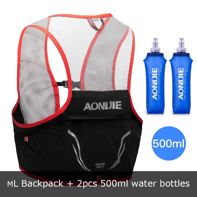 ML Black-Red Set AONIJIE гидратация пакет рюкзак сумка Жилет Жгут водный Пузырь походный Кемпинг бег марафон гонки скалолазание 2.5L C932 - Цвет: ML Black-Red Set