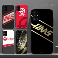f1 team haas logo phone cases for samsung a50 a51 a71 a31 a21s s8 s9 s10 s20 s21 plus fe ultra 4g 5g