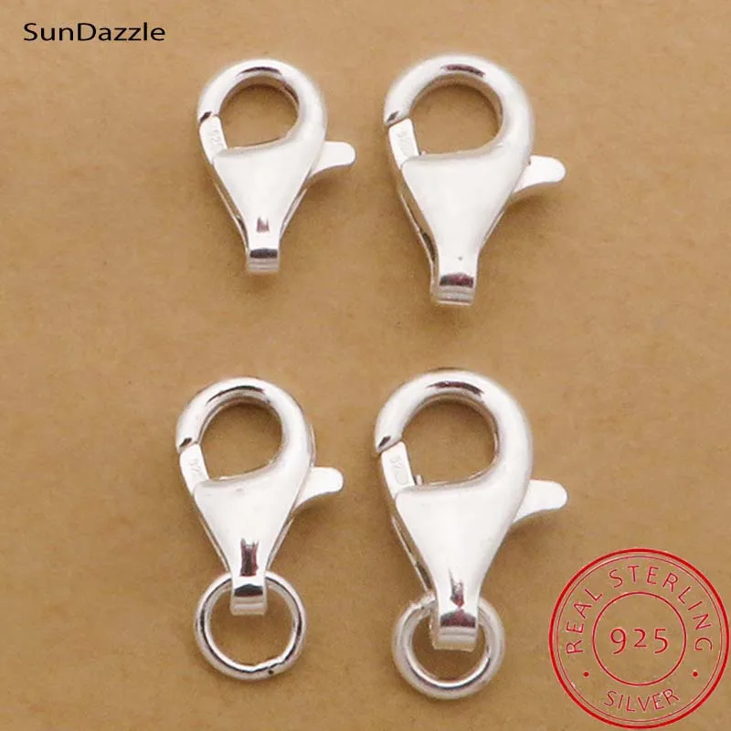 2 шт. настоящее Настоящее Твердое Серебро 925 пробы весенние застежки крючки с