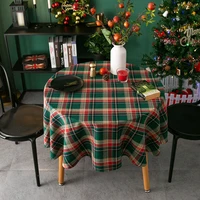 round tablecloth for table christmas tablecloth cotton linen table cloth set retro plaids table cover for table dining