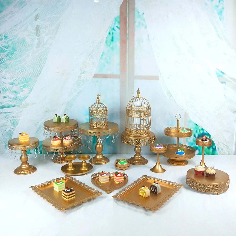 Золотая подставка для кексов Tobs металлическая свадебного торта лоток