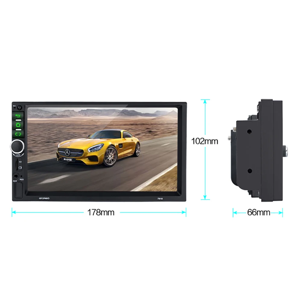 

7918 7 inch Android 10 Quad Core Car Stereo Multimedia Video Player GPS Bluetooth WiFi USB Radio Receiver In Dash Head Unit