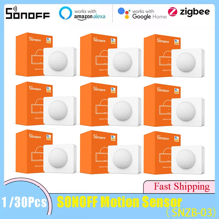 

SONOFF ZigBee Motion Sensor 110 Â° Wide View Low-Battery Notification Smart Home Safety Sensor For eWelink Alexa Google Home