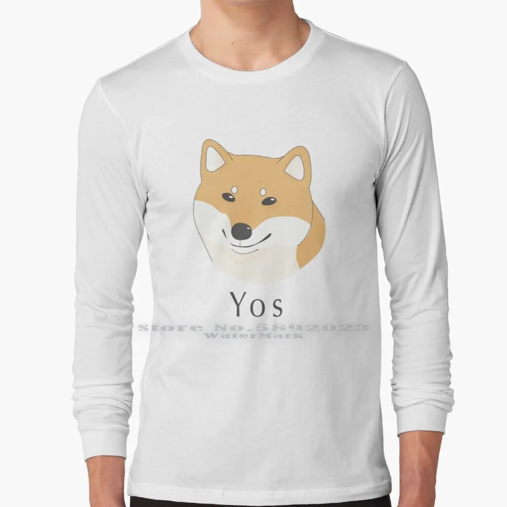 Yos Doggo Meme футболка с длинным рукавом 100% Чистый хлопок большой размер Doge Сиба ину Inu