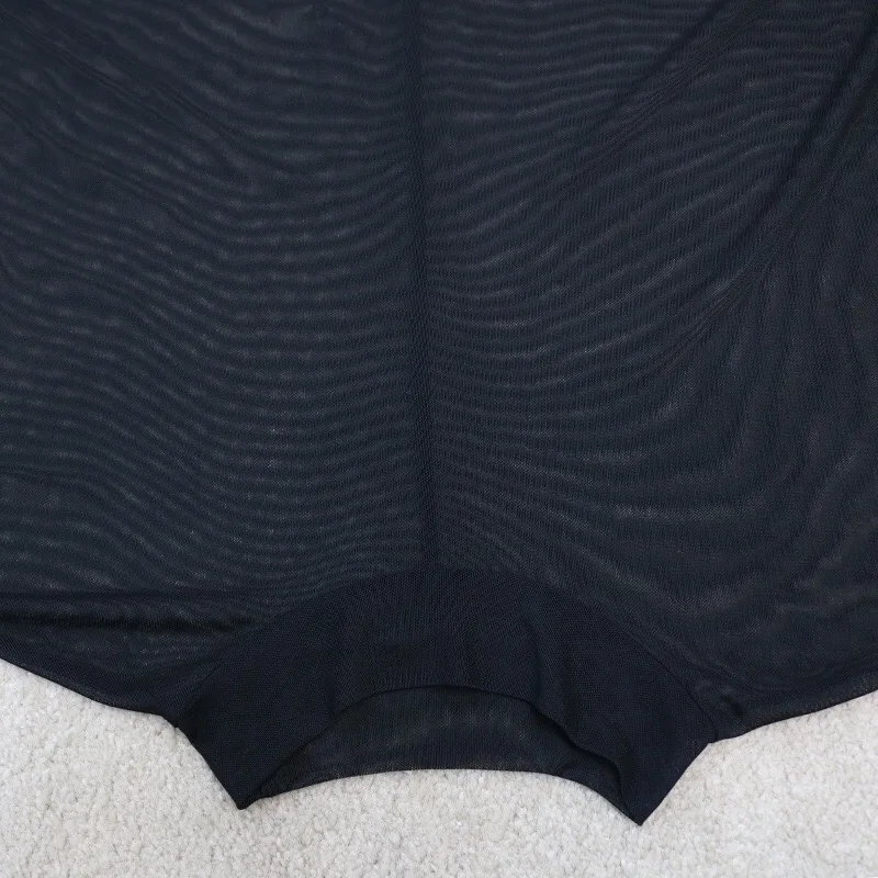 

Black Sexy Dress Transparent Asymmetric Ankle Length Large Size Elegant Evening Night Party Club Wear Vestidos Mujer Dress 2021