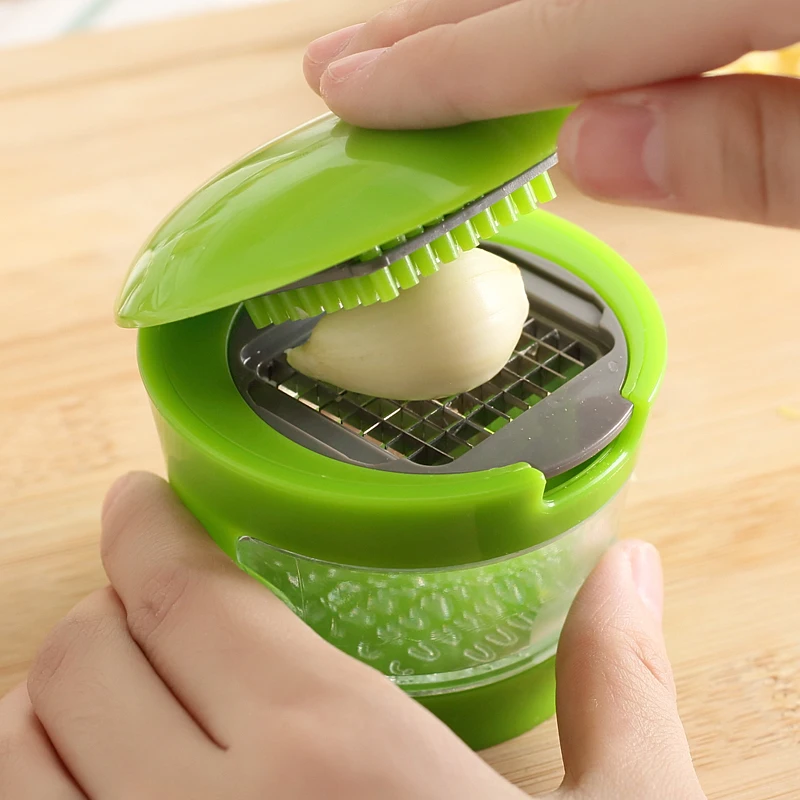 

Garlic Grater Mini Portable Abs Stainless Steel Garlic Press Vegetable Cutter Slicer Manual Juicer Grinder Kitchen Tool