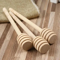 free shipping 15cm stirrer wooden honey spoon stick for honey jar long handle mixing stick honey dipper party supply sn2092