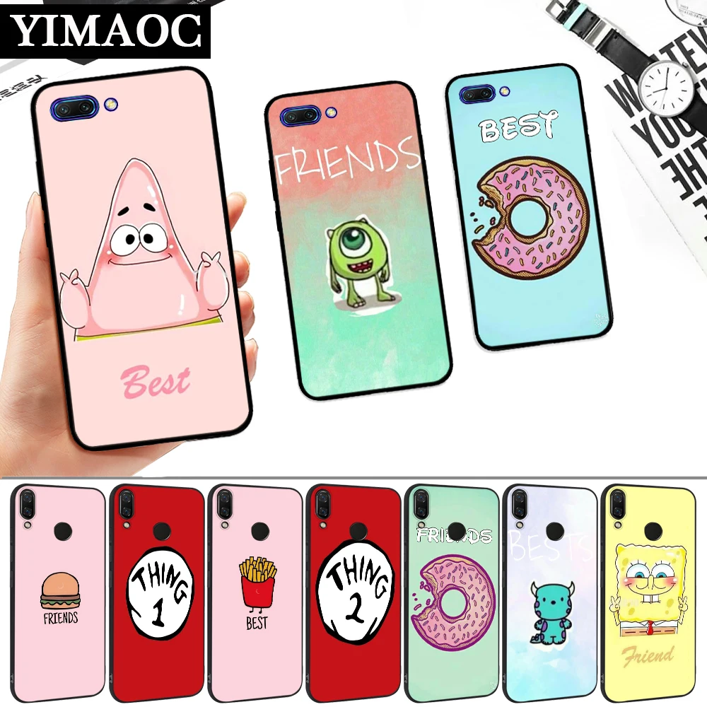 Best Friends girls Couple Silicone Soft Case for Huawei Honor 6A 7A Pro 7C 8 8X 8C 9 9X Lite Note 10 20 |