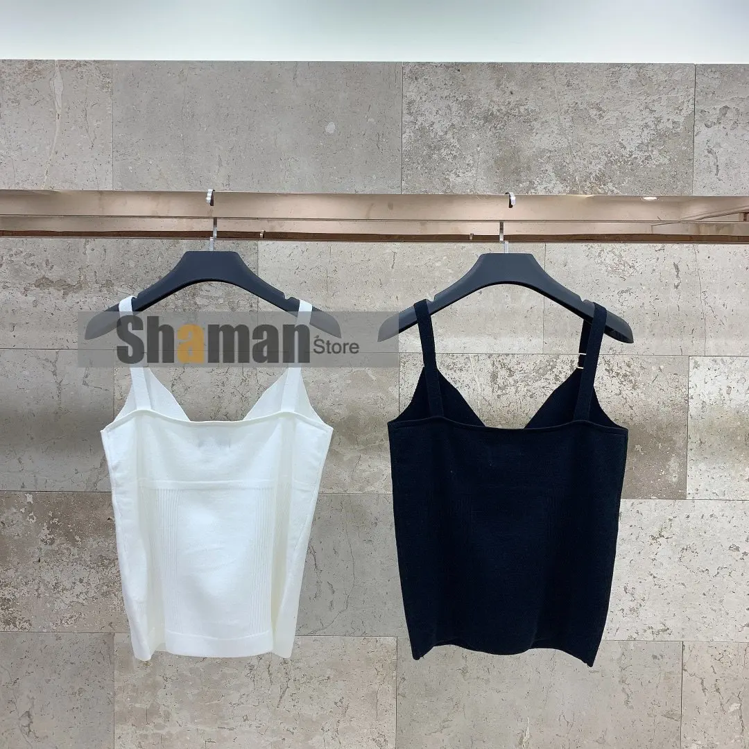 French designer Summer Strap Top Women Sexy deep V-neck vest Camisole Tank Tops Tube Top Crop top Slim Sling Knitted Camis S-L