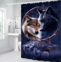 wolf printing bathroom shower curtains 3d waterproof bath curtain with 12 hooks polyester home decor