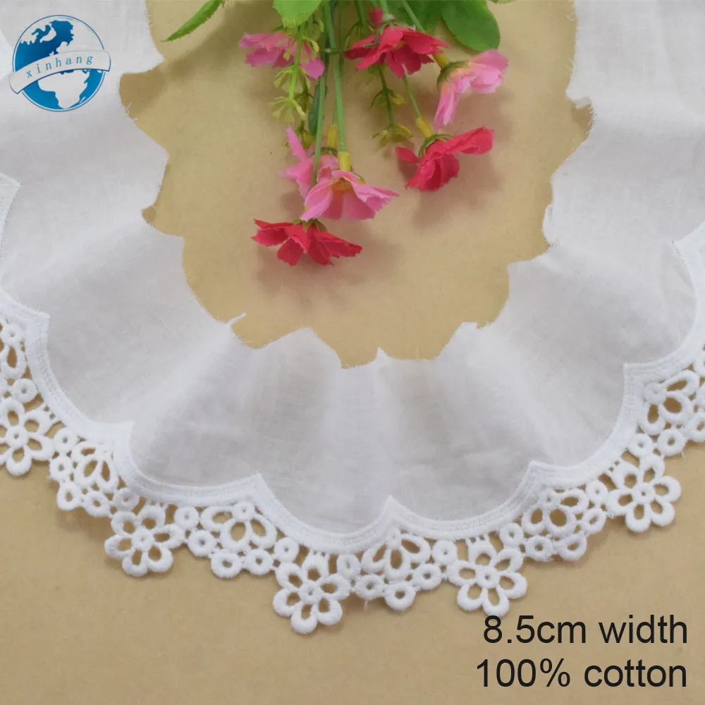Гипюровые ленты с вышивкой из 100% хлопка 8 5 см в ширину отделка для свадебного