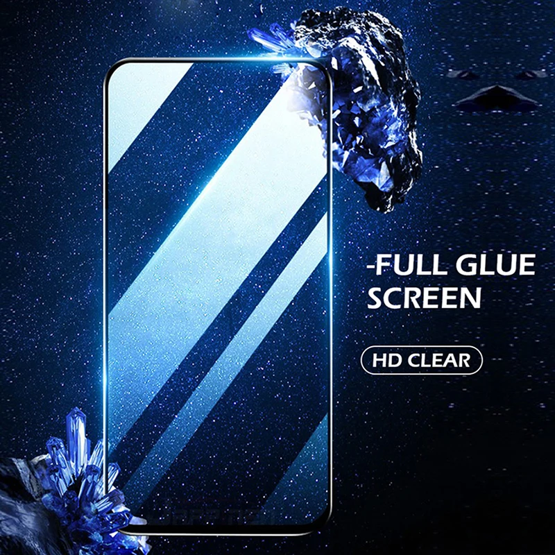2 piezas de vidrio en Reno 3 vidrio templado para Oppo Reno3 Protector de pantalla LCD pegamento cobertura de protecci&oacute;n pel&iacute;cula del tel&eacute;fono para Oppo Reno 3-1