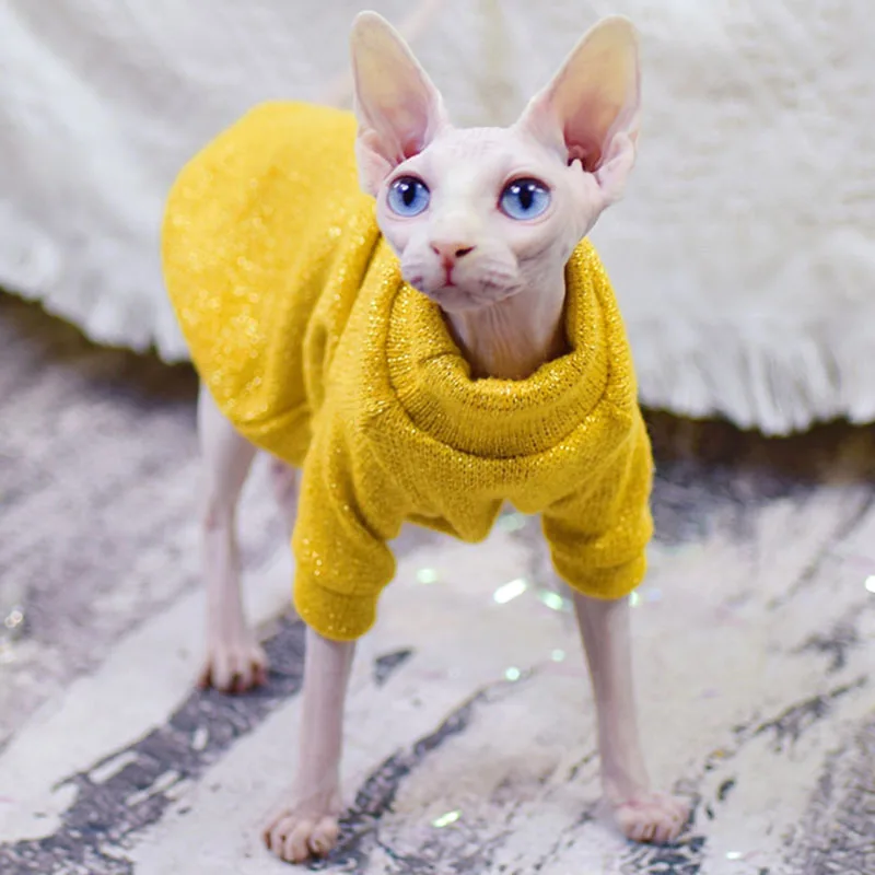 

Bright shiner Cat Outfits Cat Clothes Kitty Clothing Comfort Autumn Winter Cat Apparel Sweaters for sphynx cats