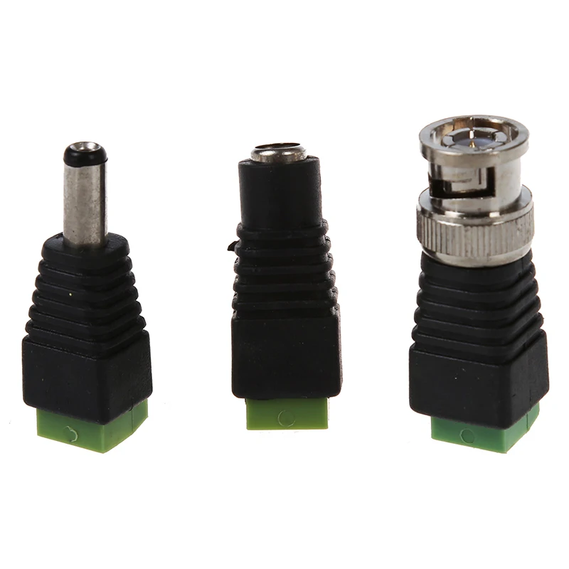

2 Pcs Coax Cat5 to BNC Male + 4 Pcs 5.5x2.1mm Male Female DC Power CCTV Connector