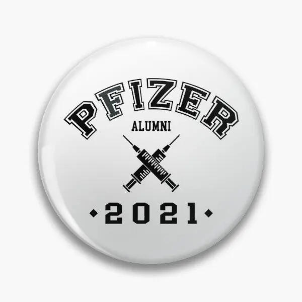 Pfizer Alumni 2021 Vaccinated Customizable Soft Button Pin Jewelry Women Collar Fashion Hat Brooch Lapel Pin Cartoon Funny