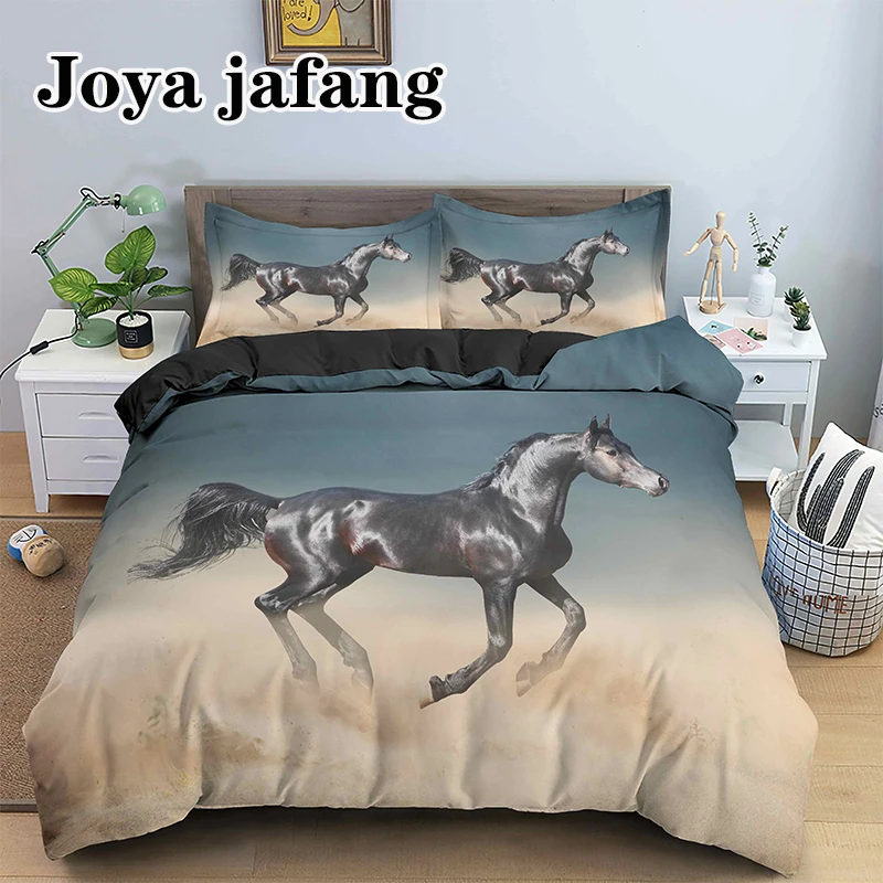 

3D Animal Horse Comforter Cover Print Bedding Set and Pillowcase Cover