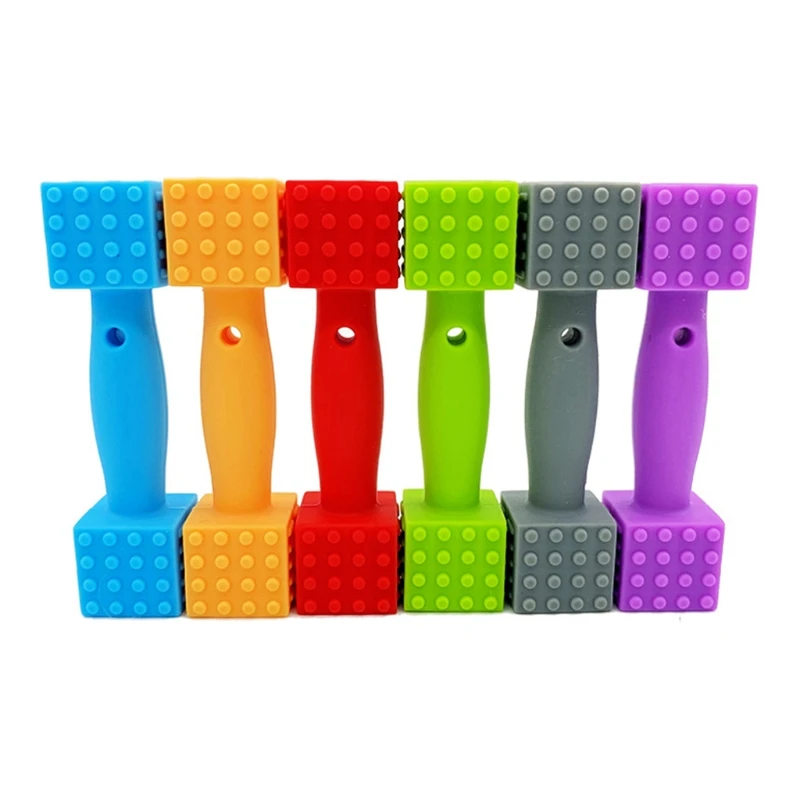

Sensory Chew Necklace, 6 Pack Silicone Chew Pendant Training and Development Toy 24BE