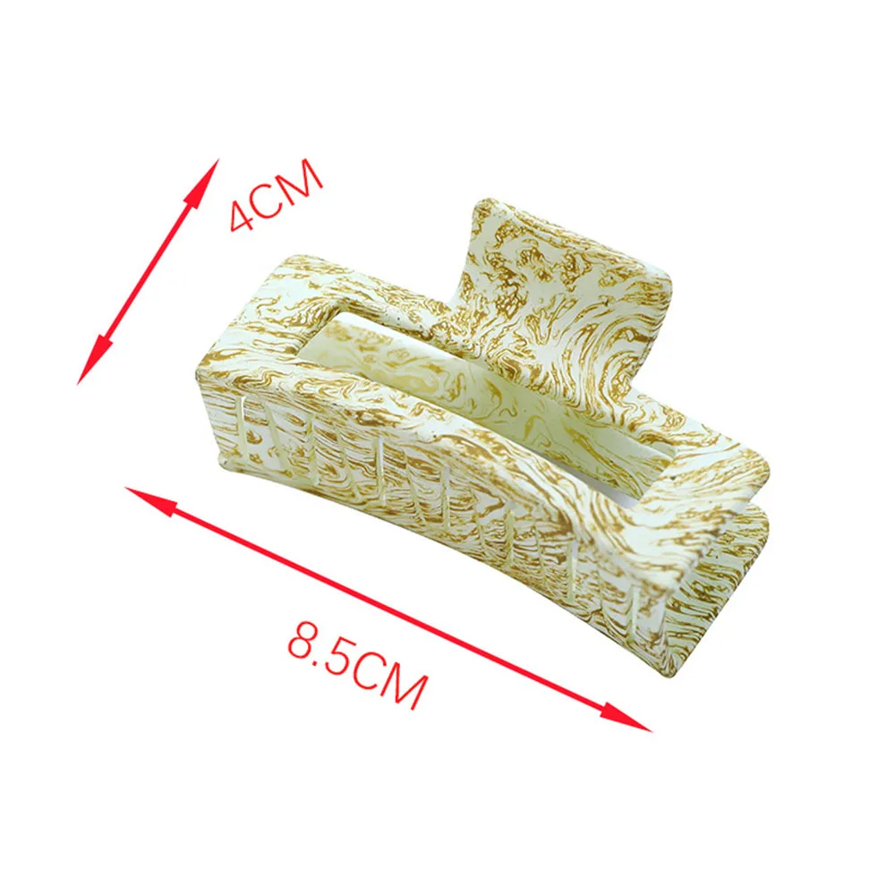 

2021 New Series Rectangle Hollow Hair Claw Hairpin Headdress Female Acrylic Geometric Candy Color Shark Clip Hair Accessories