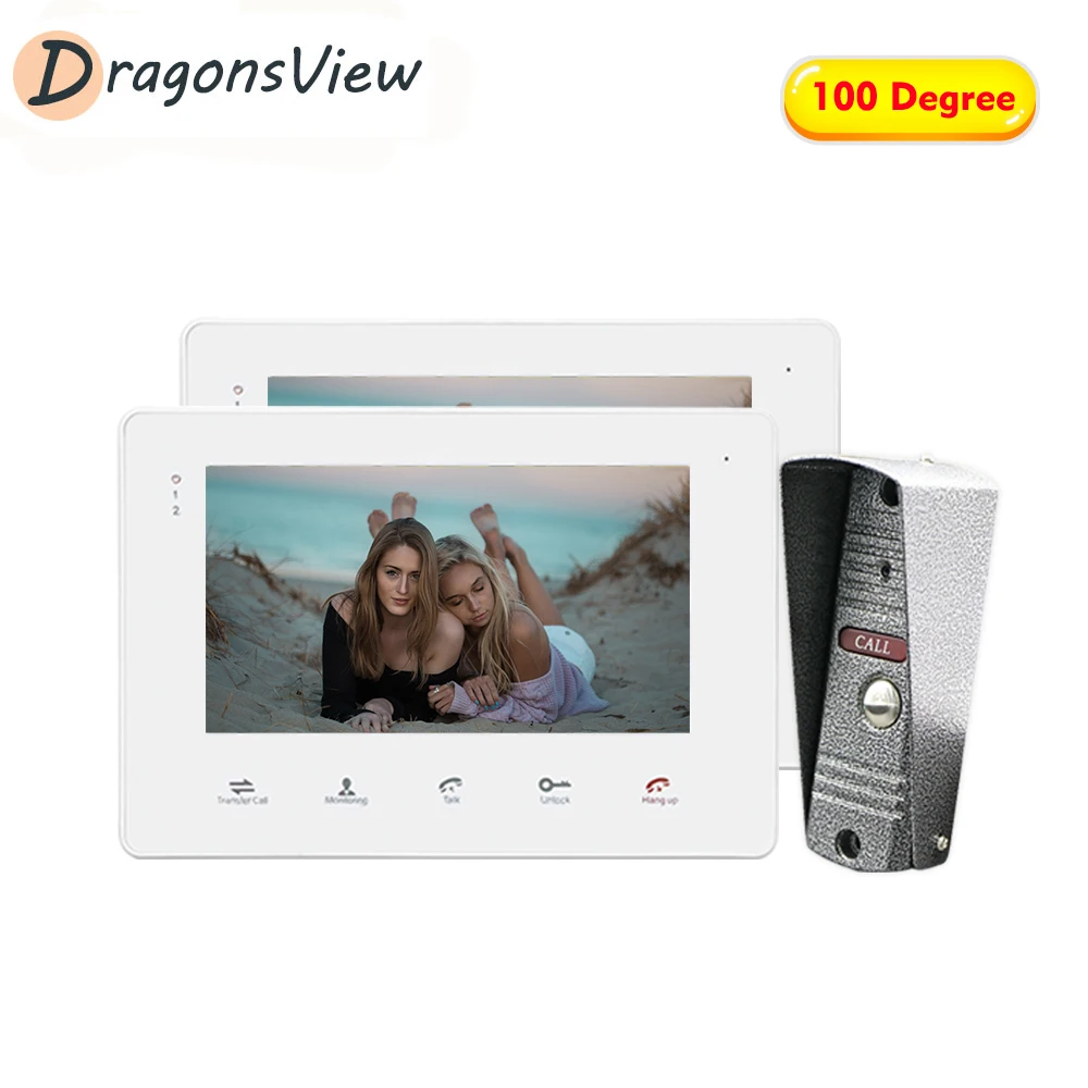 Телефон звонок Dragonsview с 7 дюймовым сенсорным экраном и камерой 1200TVL|Видеодомофон| |