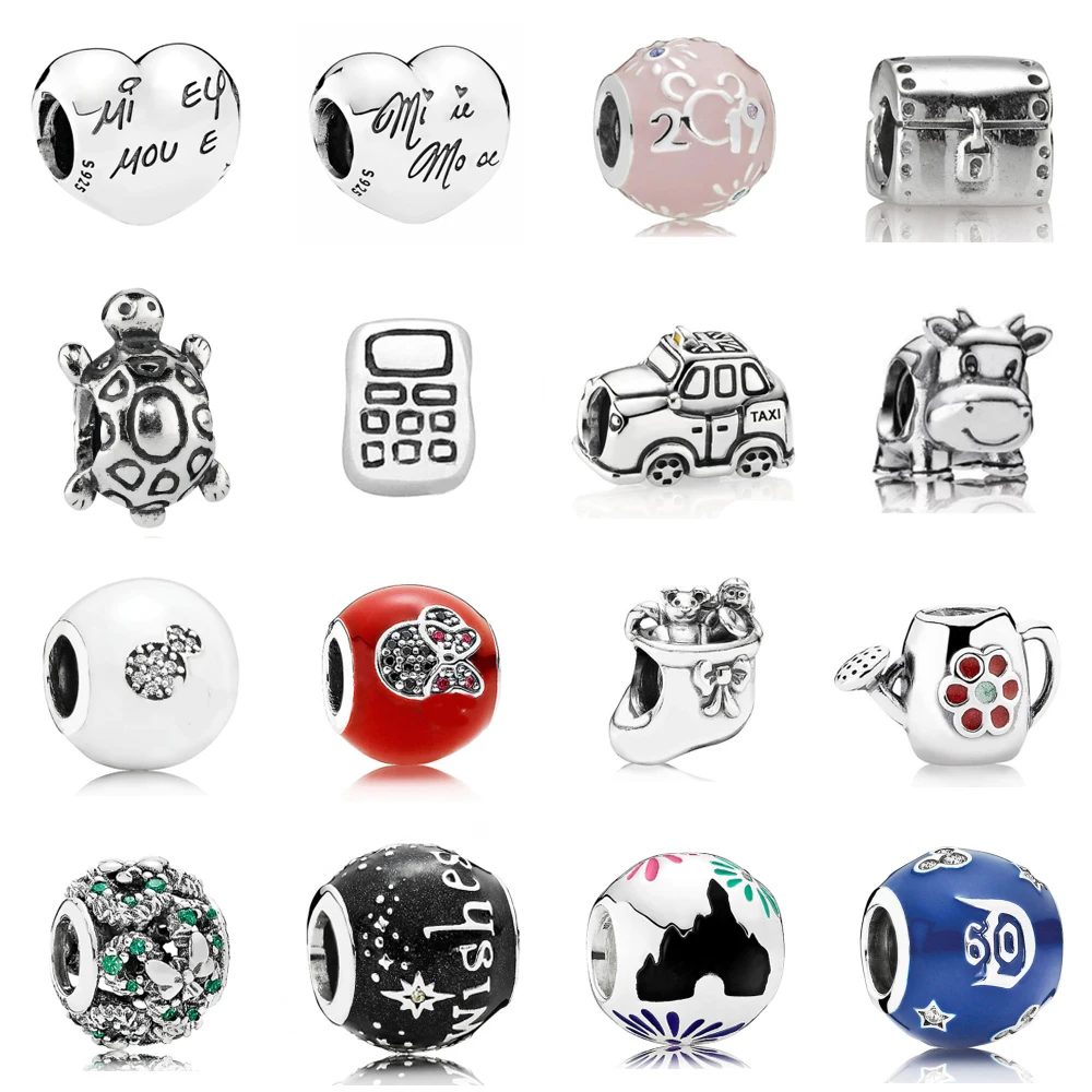 

NEW 2021 100% 925 Sterling Silver Love Calf Flower Charm Pendant Fit DIY Original Bracelet Fshion Jewelry Gift