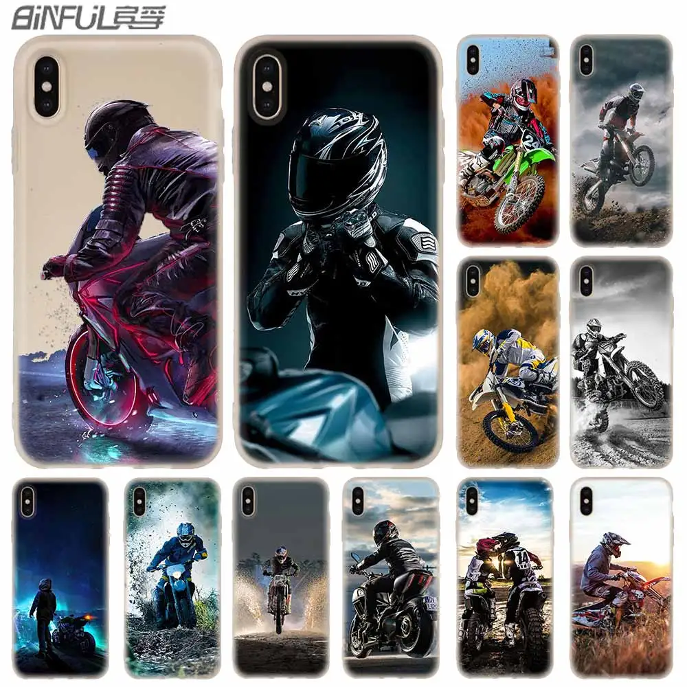 

Silicone Soft Phone Coque Shell Case For Apple iPhone 13 12 11 Pro X XS Max XR 6 6S 7 8 Plus Mini SE 2020 Moto Cross Motorcycle