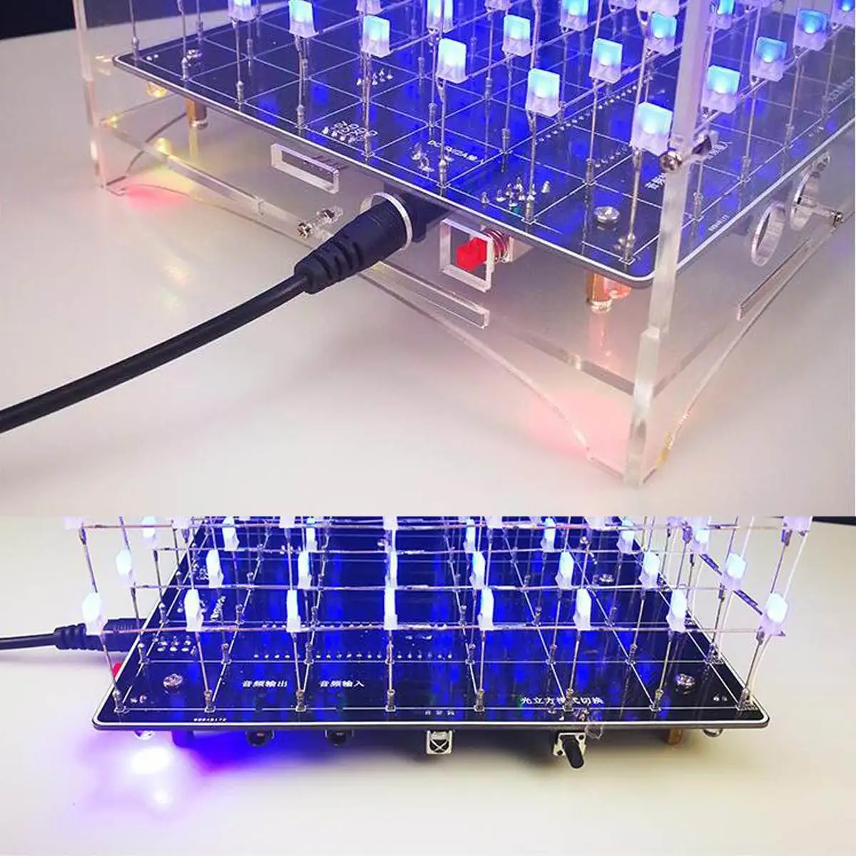 Beste Diy Elektronische 3D Multicolor Led Light Cube Kit 8X8X8 Wifi 3 D8 Pc Muziek Spectrum Board Licht Geschenk Led Elektronische Diy