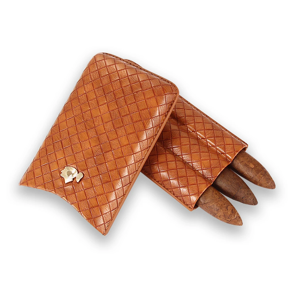 COHIBA гаджеты черный Портативный 2 трубки сигары держатель кожаный чехол для сигар