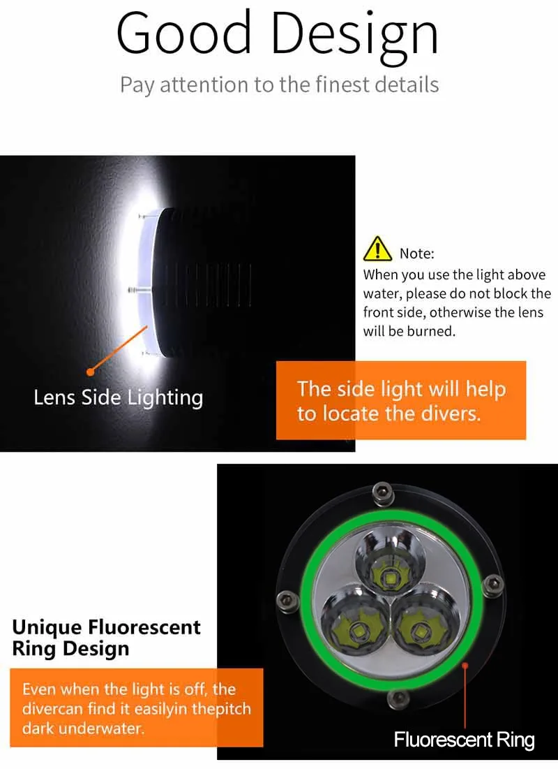 ARCHON DH30 II фонарь для дайвинга 3* CREE XM-L2 U2 LEDs max 3600 люмен подводный 100 м погружение свет фотография свет+ батарея