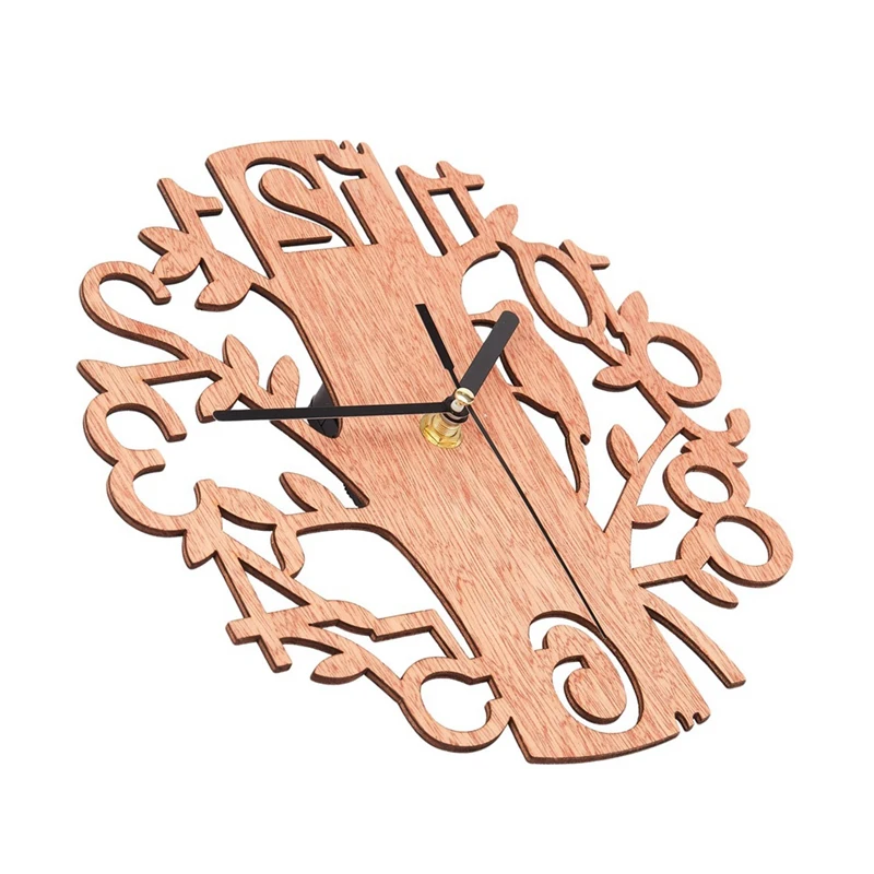 Креативные деревянные настенные часы в форме дерева украшение для дома гостиной