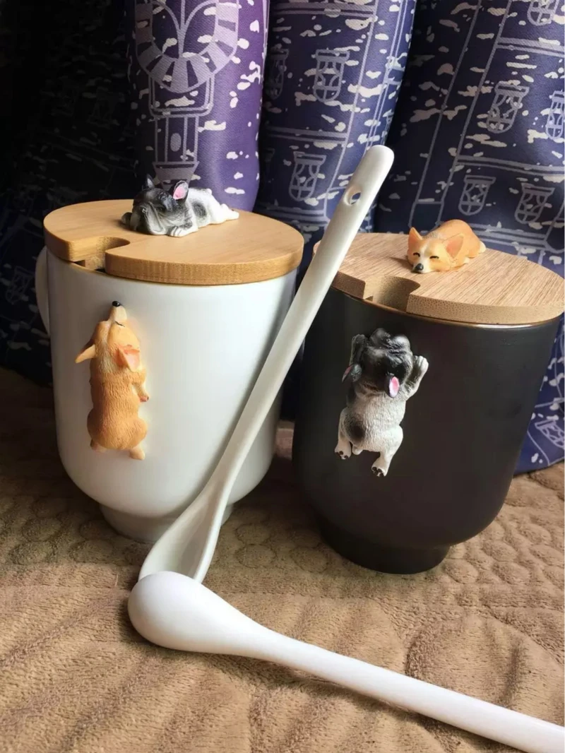 Мультфильм 3D корги Французский бульдог кружки Милая кофейная кружка с изображениями животных чайная вода чашки молоко Лимон Посуда для напитков пара чашки подарок для друзей