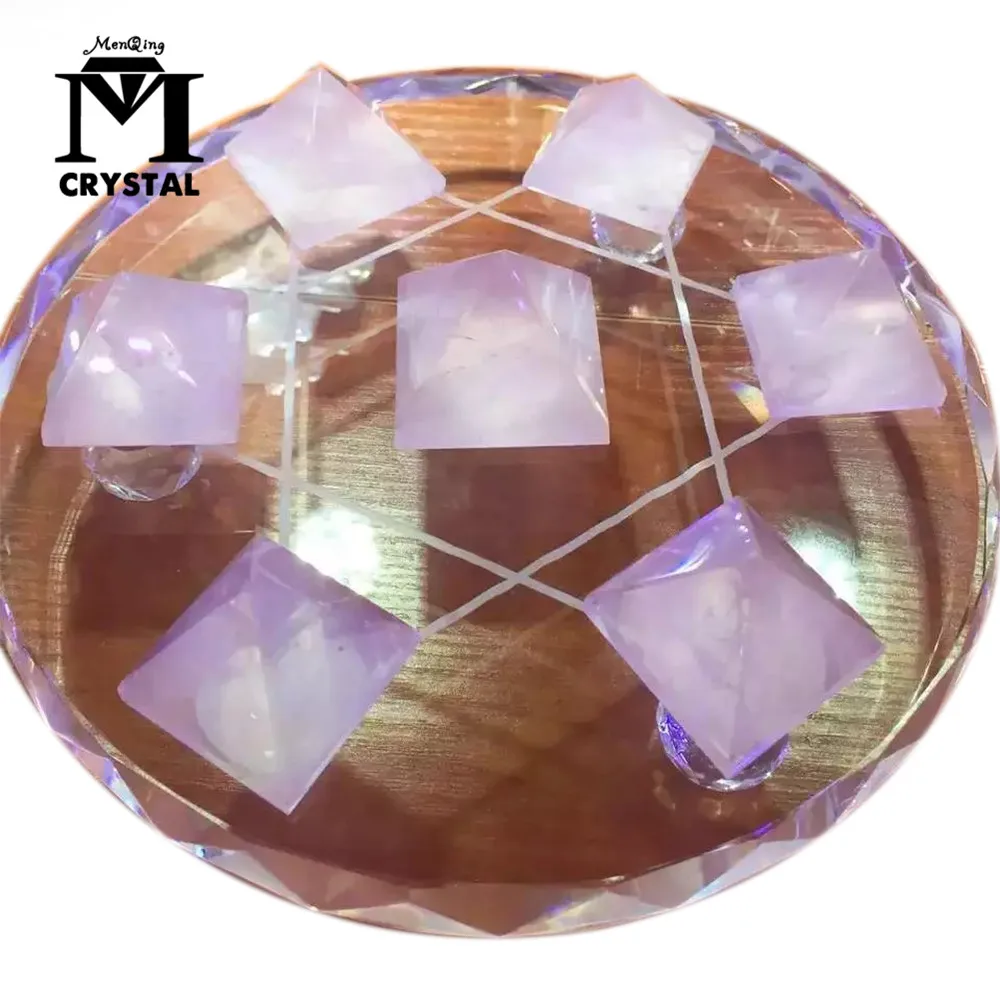 Природный кристалл розы Пирамида семь массивов украшения ремесла Исцеление