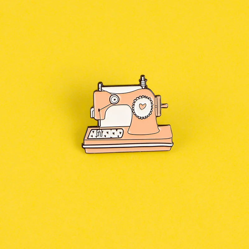 Швейная машинка в форме сердца милая эмалированная брошь на лацкан японском