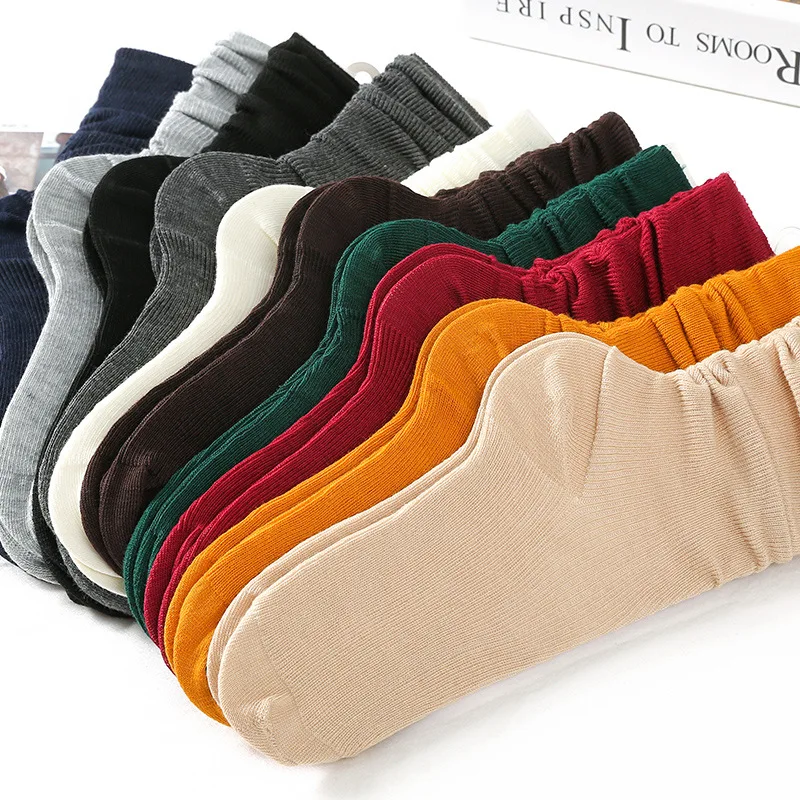 

Women's Socks Japanese Cotton Multi colors Cute long rib soft high quality loose Socks for Girl Christmas Gift