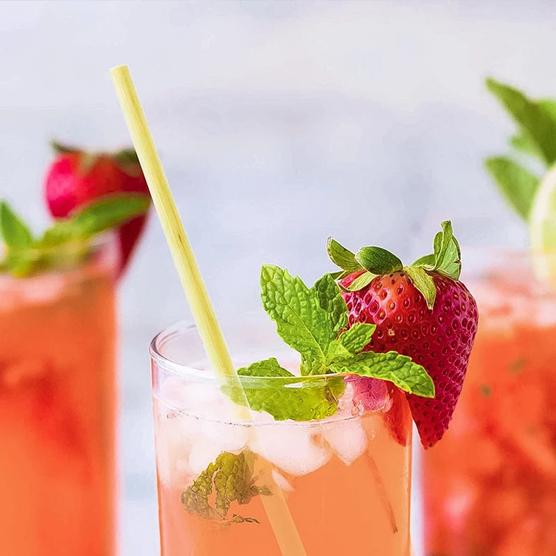 

1000pcs 20cm Natural Wheat Straw Reusable Drinking Straws 100% Natural Biodegradable Straws Environmentally Friendly